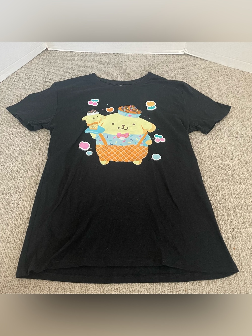 Sanrio pompompurin ice cream black top